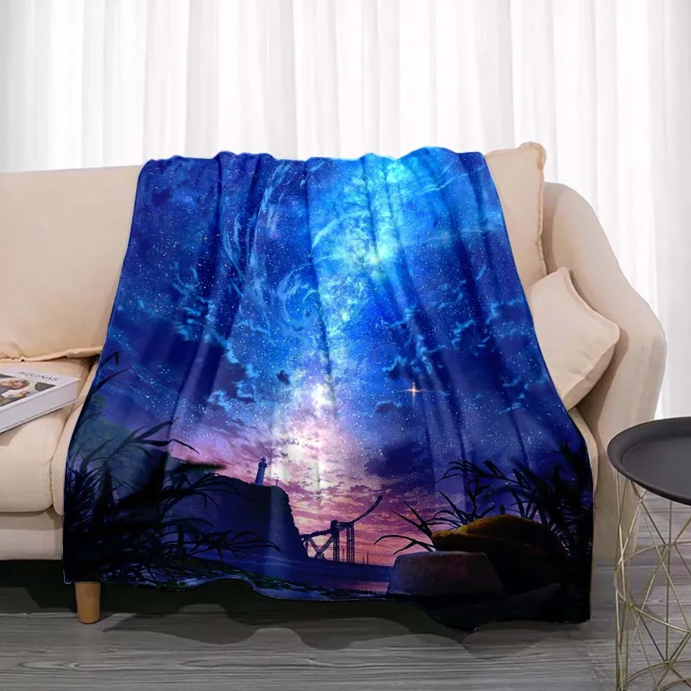 

Starry Sky Nebula Pattern Flannel Throw Blanket Fashion Soft Warm Bedroom Office Home Sofa Bedroom Decoration Decor Kids Gifts