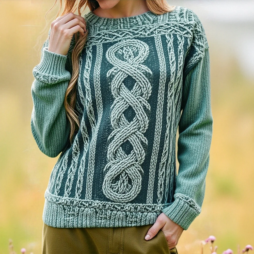 

UNIKTEE Women's Long Sleeve round Neck Sweater Autumn Winter Fashion Comfortable Plain Irregular Grain Daily Wear