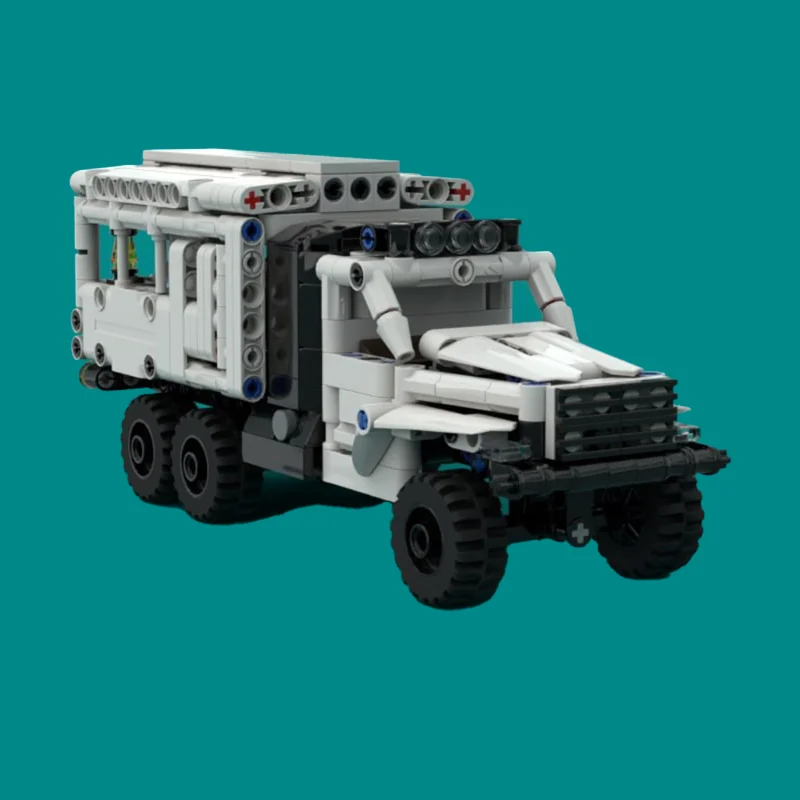 530개 부품 MOC 맞춤형 테크닉 6x6 자동차 하우스 모델 블록 기술 조립 창의적 DIY 장난감 생일 선물