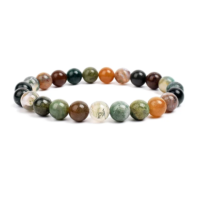 Natürliche Stein Perlen Armband Für Frauen Männer Amethysten Kristall Quarz Aquamarine Jade Schmuck Achate Elastische Armreif Armbänder