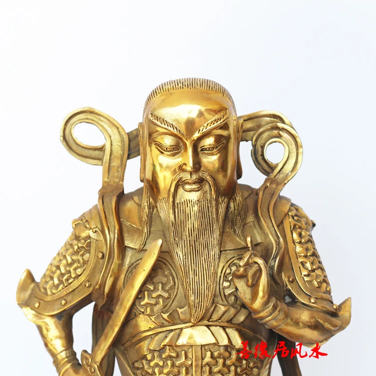 TOP GOOD 40CM Large -Company shop home Mascot Talisman Chinese FENG SHUI Zhen wu ZUSHI YE Brass statue