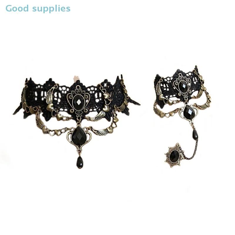 Collier ras du cou gothique en dentelle noire pour femmes, Sexy, Vintage, Style victorien, Steampunk