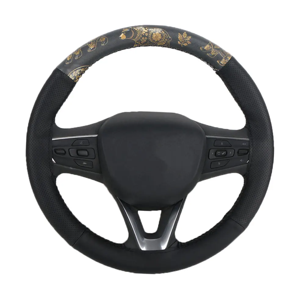 

Universal Car Steering Wheel Cover Made of Microfiber Leather with Russian Themed Patterns Strong Wear Resistant Car Accessories