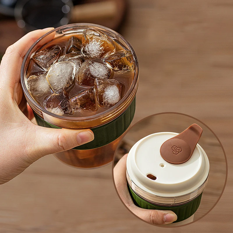 500ml Portable Cold Brew Cup with Ice Tray Outdoor Cold Tea Companion Tumblers 2026 New Summer Cold Drinking Coffee Cups