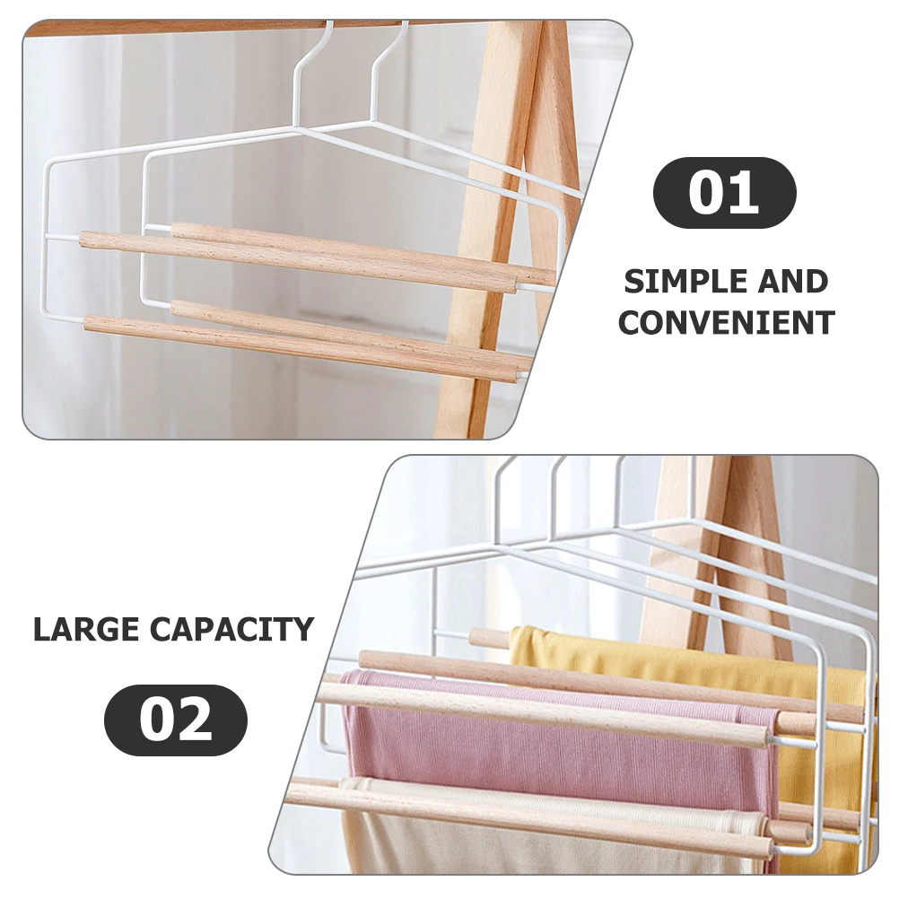 

Trouser Space Saving Multi-Layer Pants Hanger Non-Slip Wardrobe Organizer Smooth Edge Closet Rack For Scarves Jeans Pants