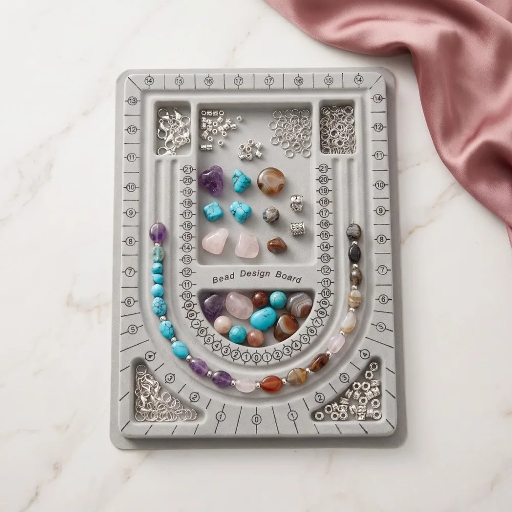 Handmade Colorful Plastic Bead Board Scale Board Design Board Bracelet Necklace Tray Portable Crafts