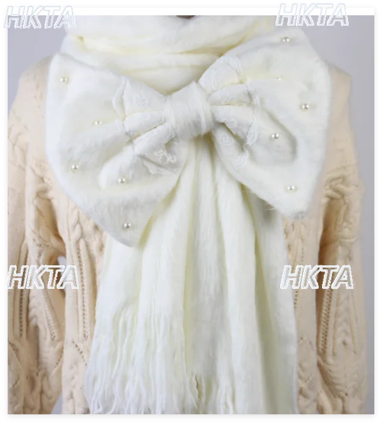 Japanese Style Hat Cat Ears Solid Color Cute Girl Lolita Bow Hats Scarves Women 2025 Winter New Warm Plush Scarf Cap Set Female