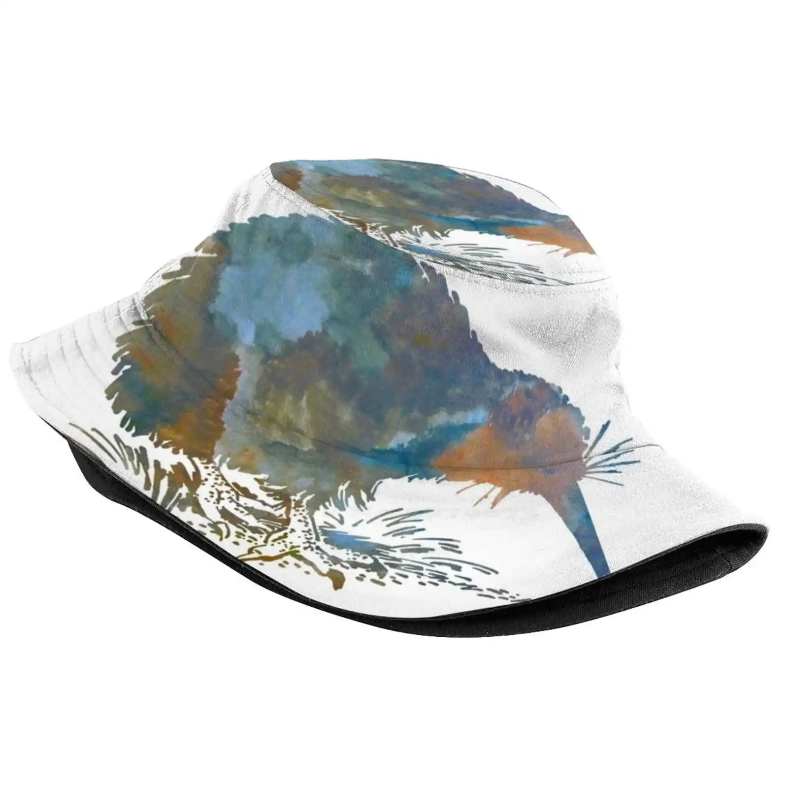 Kiwi Bird Art Korean Ladies Outdoor Sun Hat Bucket Cap Kiwi Birds Newzealand New Zealand Watercolour Water Colour Watercolors