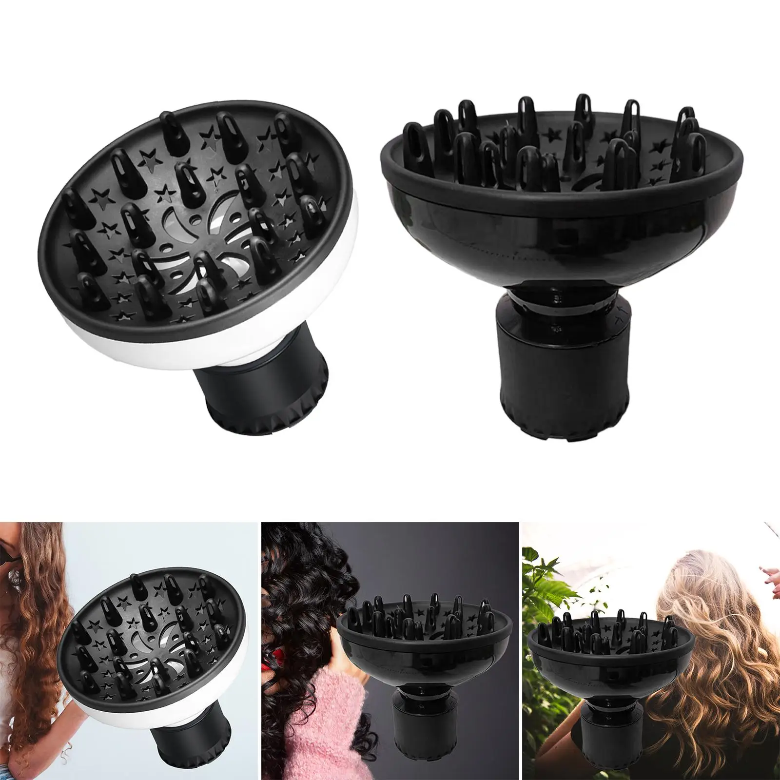 Föhn Diffuser, Aanpasbaar Voor Diameter 3.8Cm Tot 6Cm Haardrogers En Blowers Haardroger Gehechtheid Draagbaar