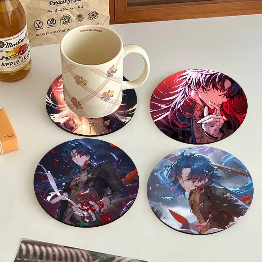 Anime Game Honkai Star Rail Blade Round Wooden Coasters Suitable For Restaurants And Coffee Home Gift Choice Holidays