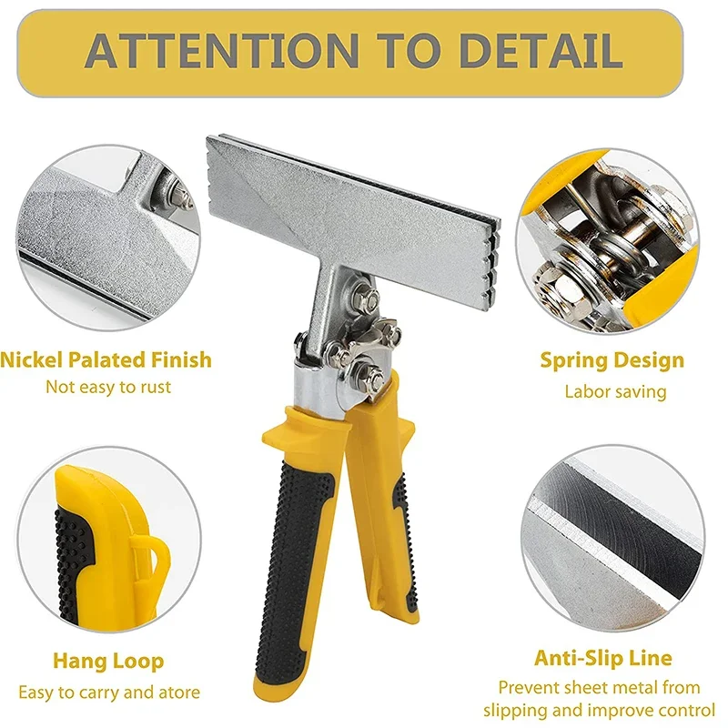 Sheet metal bending pliers, manual sealing, wide mouth straight bend, multi blade edge sealing, electrician folding pliers