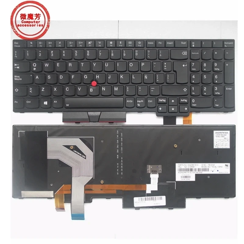 

Latin Spanish Backlit Keyboard for Lenovo Thinkpad T570 T580 P51S P52S 20L9 20LA 01EN928 01EN958 01ER500 01HX219 01HX259 SP LA