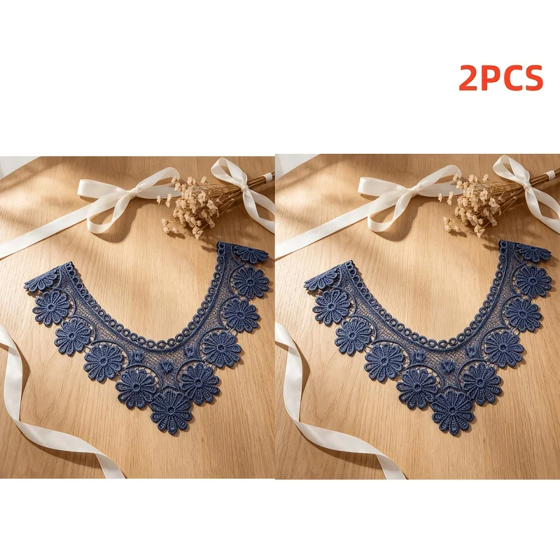 2 pieces of embroidery open-work lace collar decoration for clothing DIY accessories