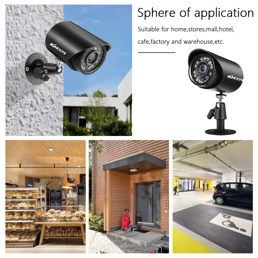 4pcs 1080P 2MP Security Analog Cameras Weatherproof CCTV Surveillance Camera With Infrared Night Vision Motion Detection 4