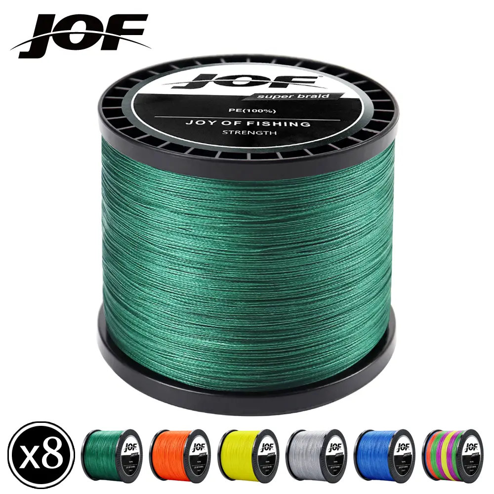 JOF-Trançado Multifilament Fishing Line, Acessórios De Pesca Da Carpa, Fio PE Japão, 8 Strand, 300m, 500m, 1000m, 18-88lb