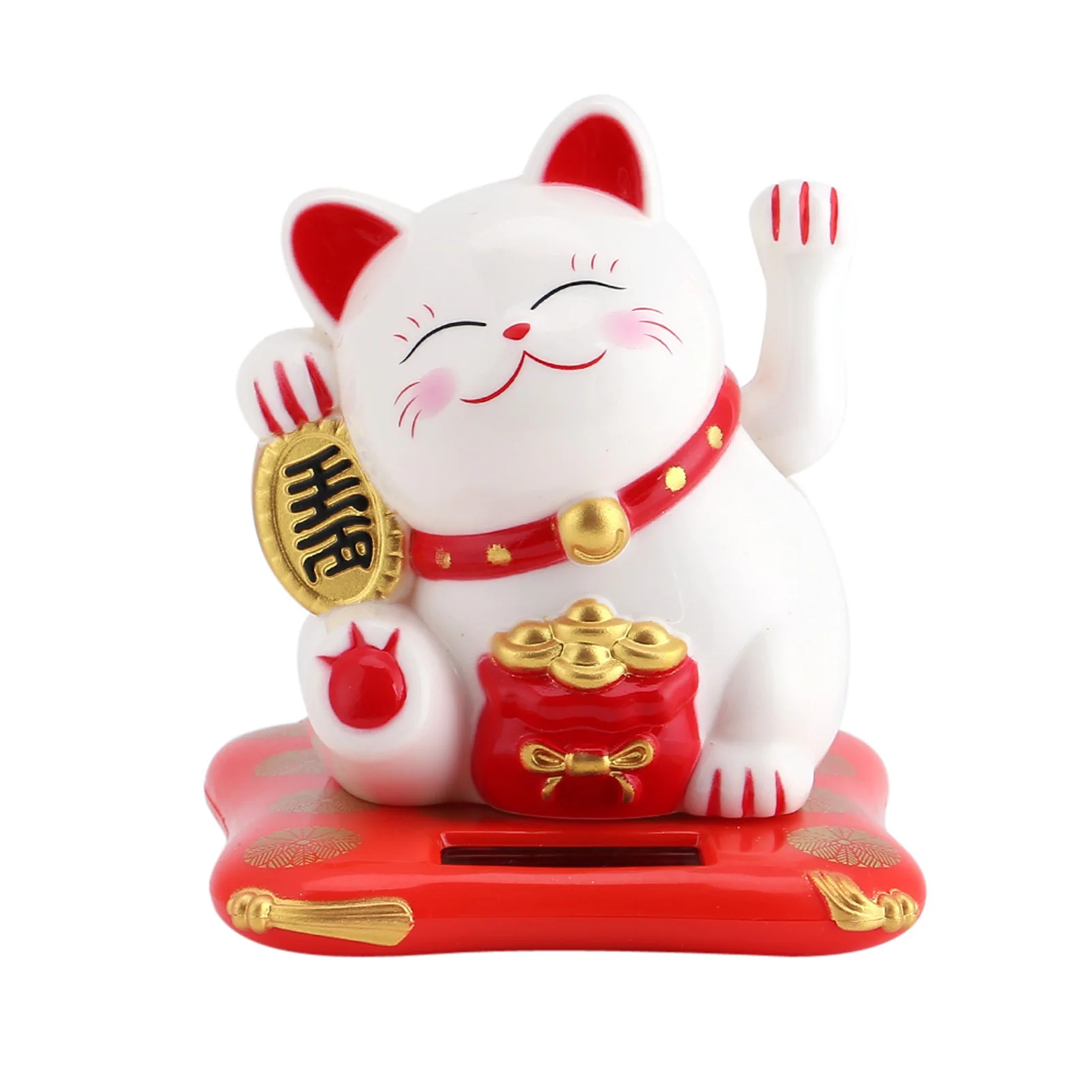 Solar Powered Cute Waving Cat Model Good Luck Wealth Welcoming Cats Ornaments Home Display Car New Year Decoration