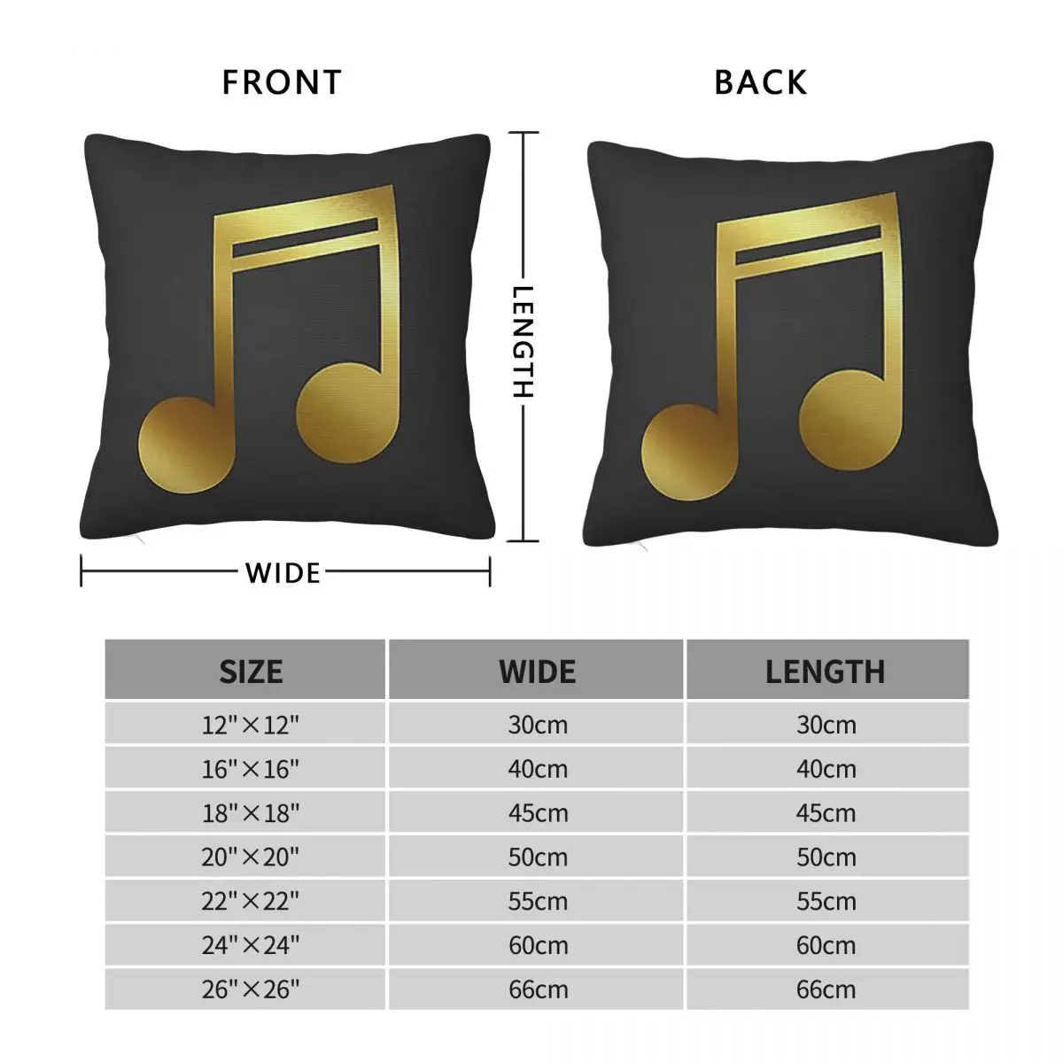 Music Badge Square Pillowcase Pillow Cover Polyester Cushion Decor Comfort Throw Pillow for Home Bedroom