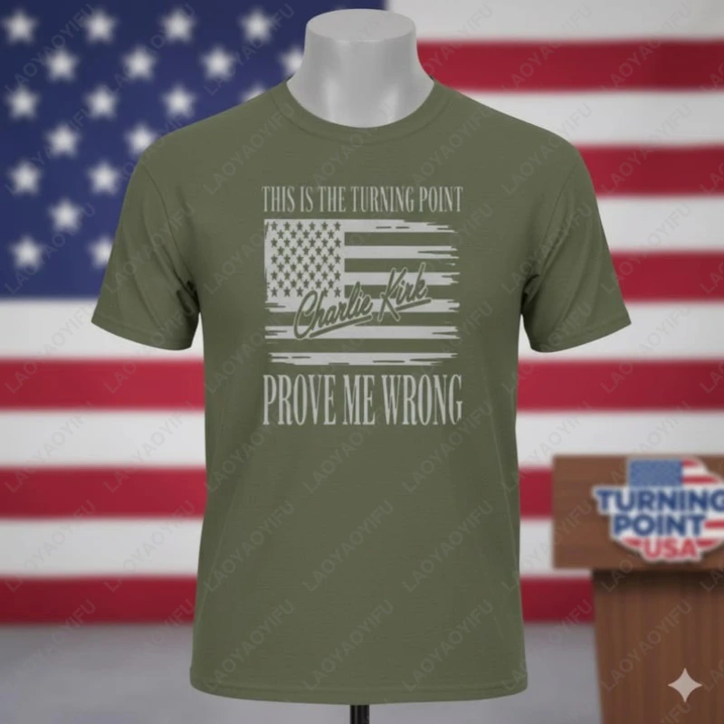 Charlie Kirk Mug Prove Me Wrong Turning Point Tshirt Usa Memorial Tribute We The People Tee Men Women Cotton Street Fashion Tops