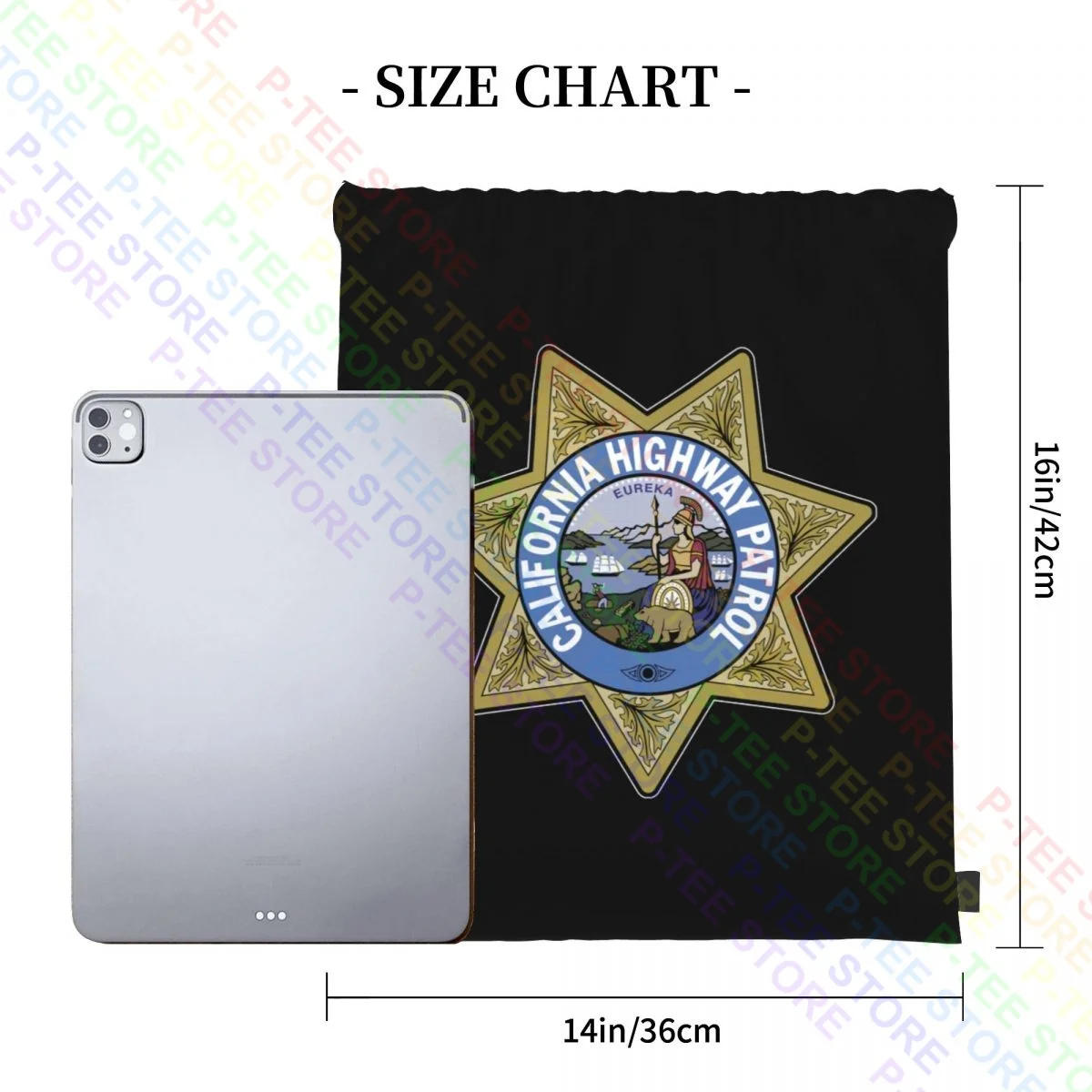 California Highway Patrol Chp Chips Police Department Drawstring Bags Gym Bag Print Gymnast Bag