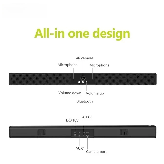 

RioTouch High Quality 4K Meeting Camera USB Webcam System High Volume Sound Bar For Video Calls Hot Sale Conference Speaker