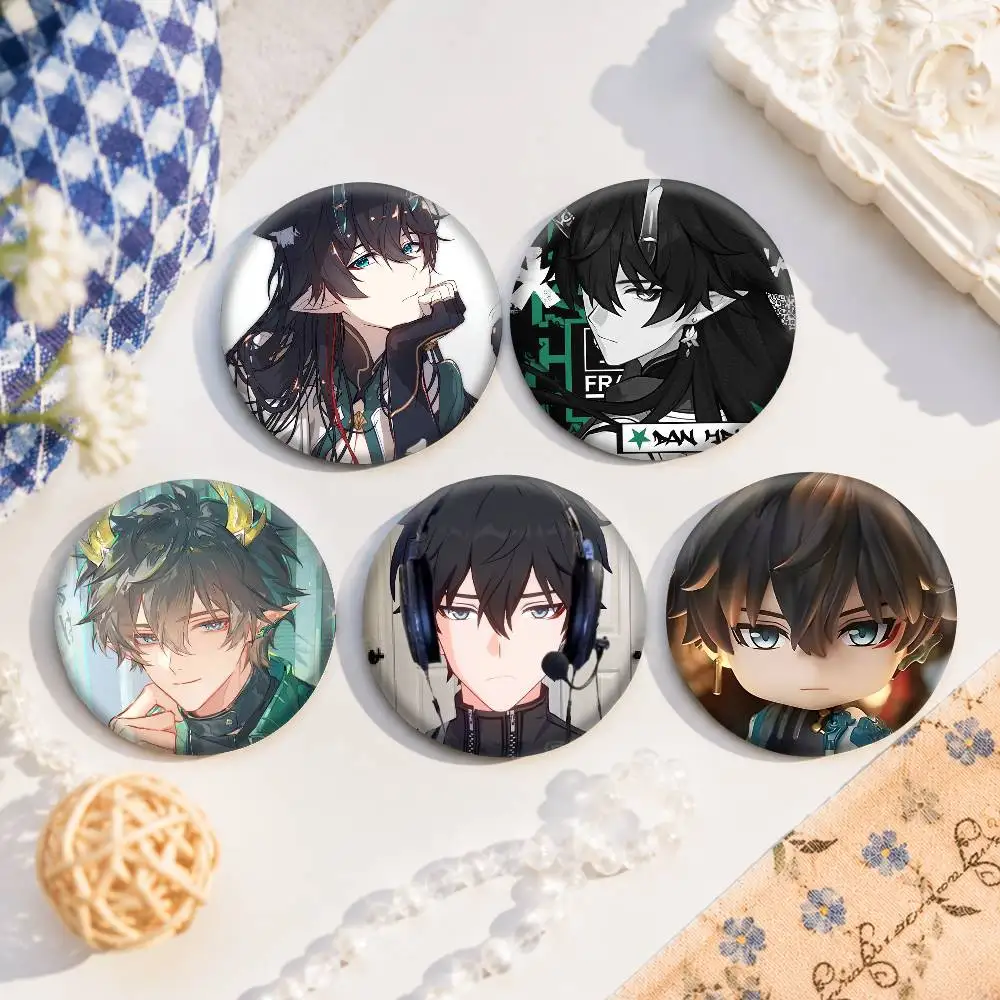 A-Honkai Star Rail Dan Heng Art Badges Button Round Creative Pin Brooch Badge Bag Decor Accessories Fans Collect Friends Gifts