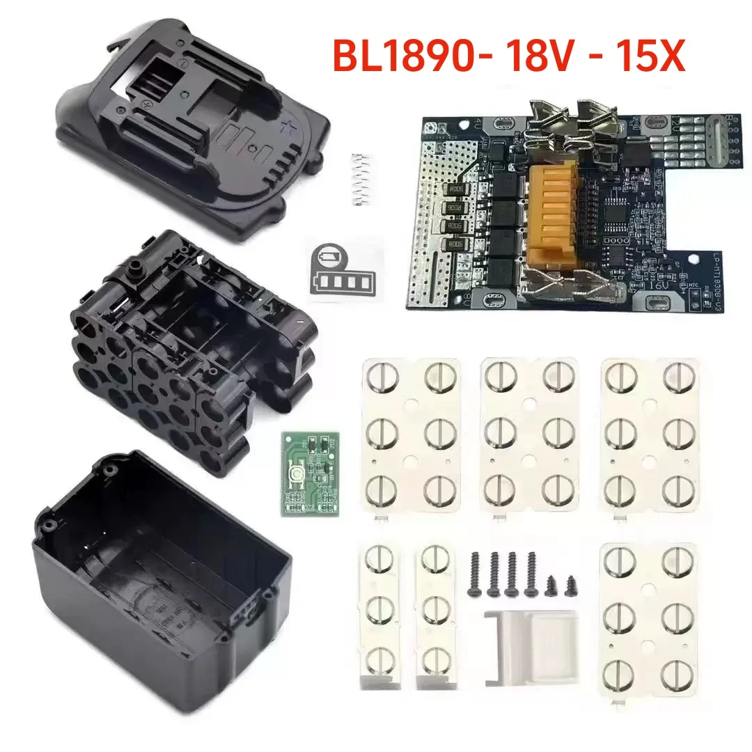 BL1890 15Core 18650 Lithium Battery Plastics Case Storage Box For MAKITA 18V 9.0Ah Label Li-ion Battery Box