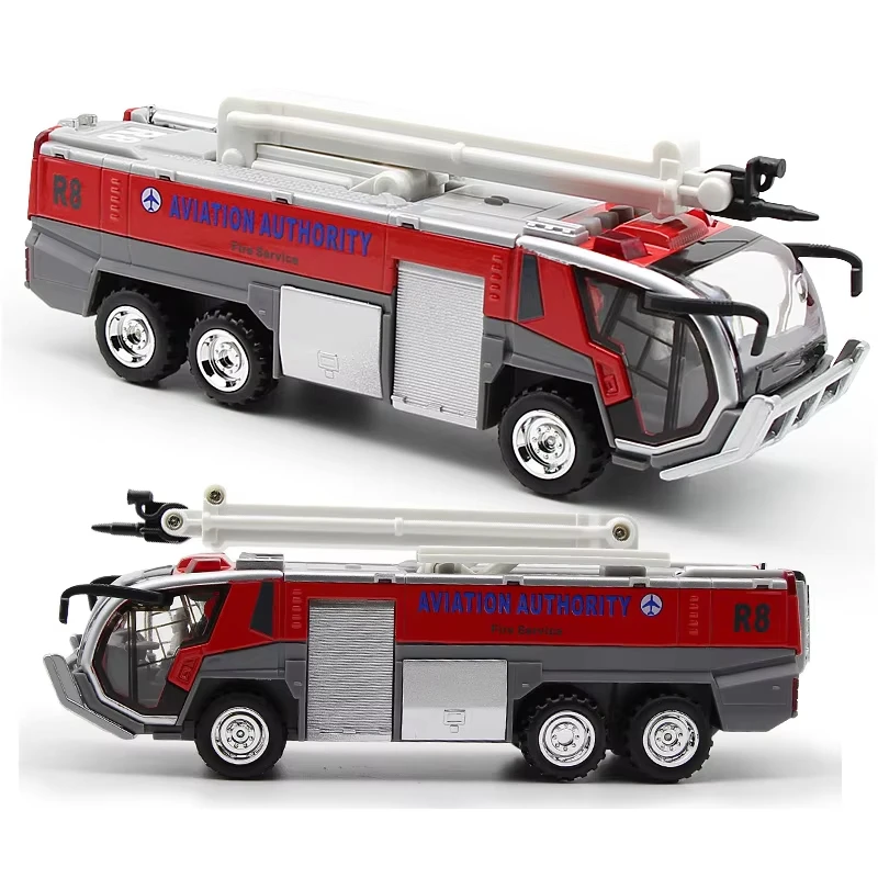 Alloy Fire Truck 1/64 Simulation Firefighting Diecast Rescue Vehicle Fire Ladder Engineering Car Model Kid Toy Christmas Gift