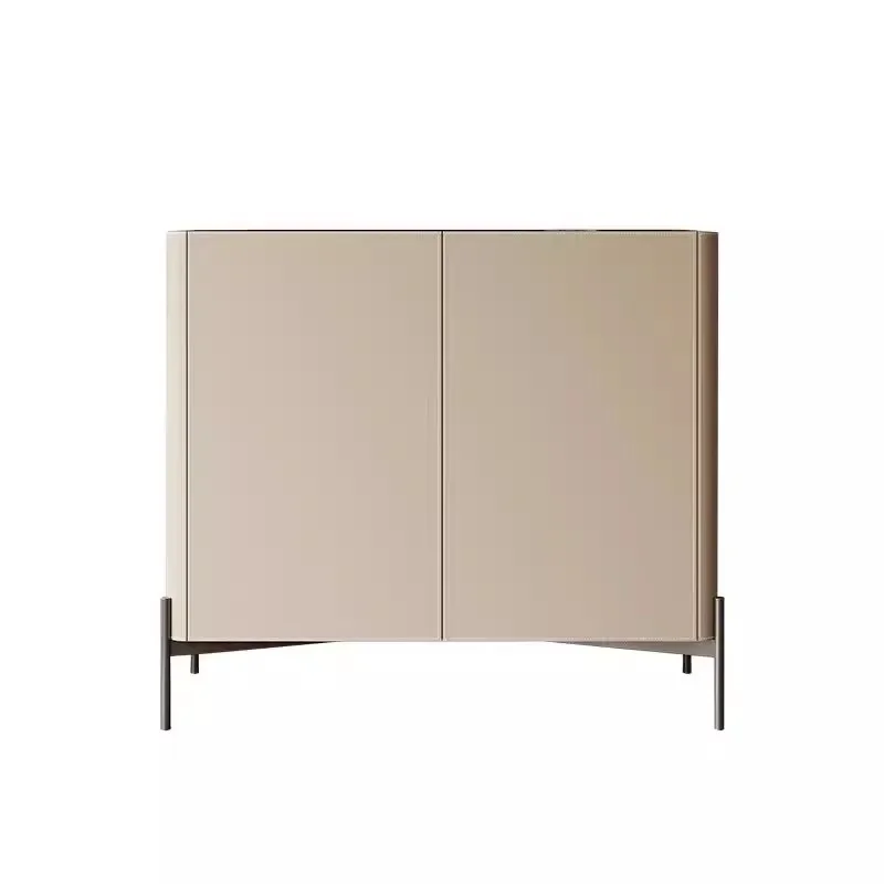 

Shoe cabinet Home door Italian minimalist saddle leather Simple modern home large-capacity storage porch cabinet