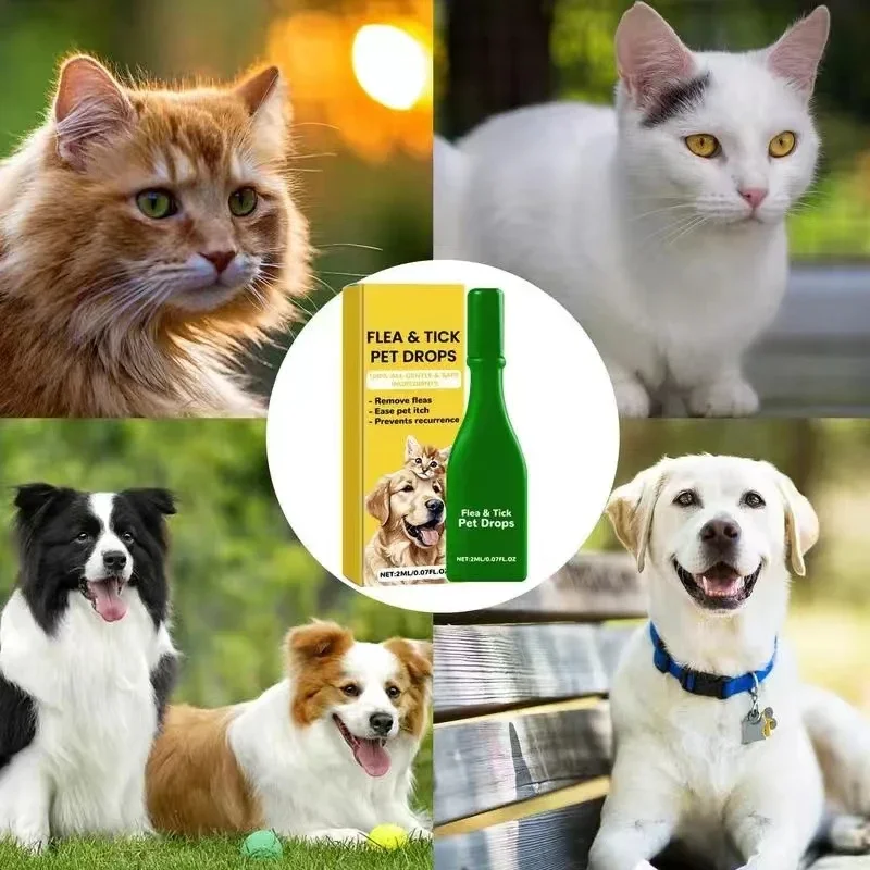 Cats Dogs Fleas Drop Dogs Care Cleansing Drop Pet Parasites Removers  Fleas Healthy Caring Liquid