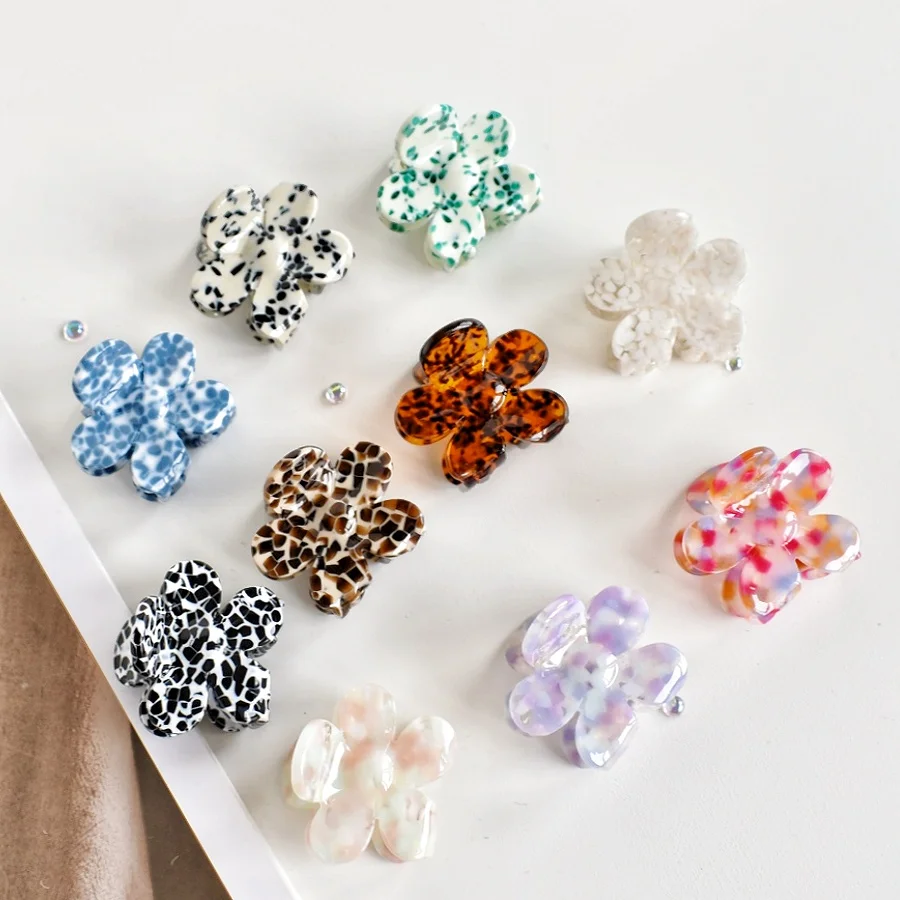 

1 шт. Разноцветная заколка для волос в форме цветка, милая и стильная, для причесок с косами и челкой, для тонких волос