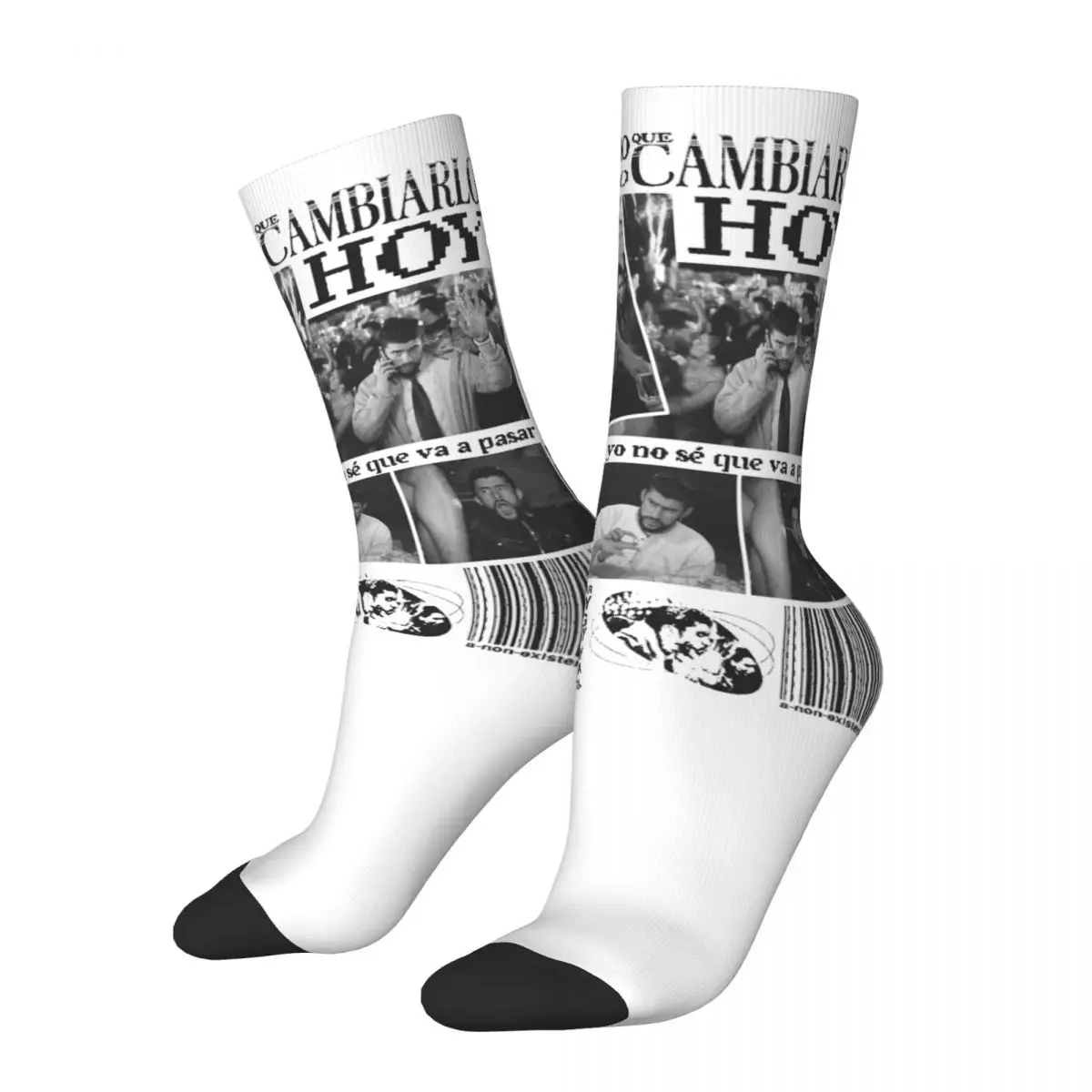 Porque Manana Yo No Se Bad Bunnys Theme Design All Season Socks Merch for Men Breathable Dress Socks