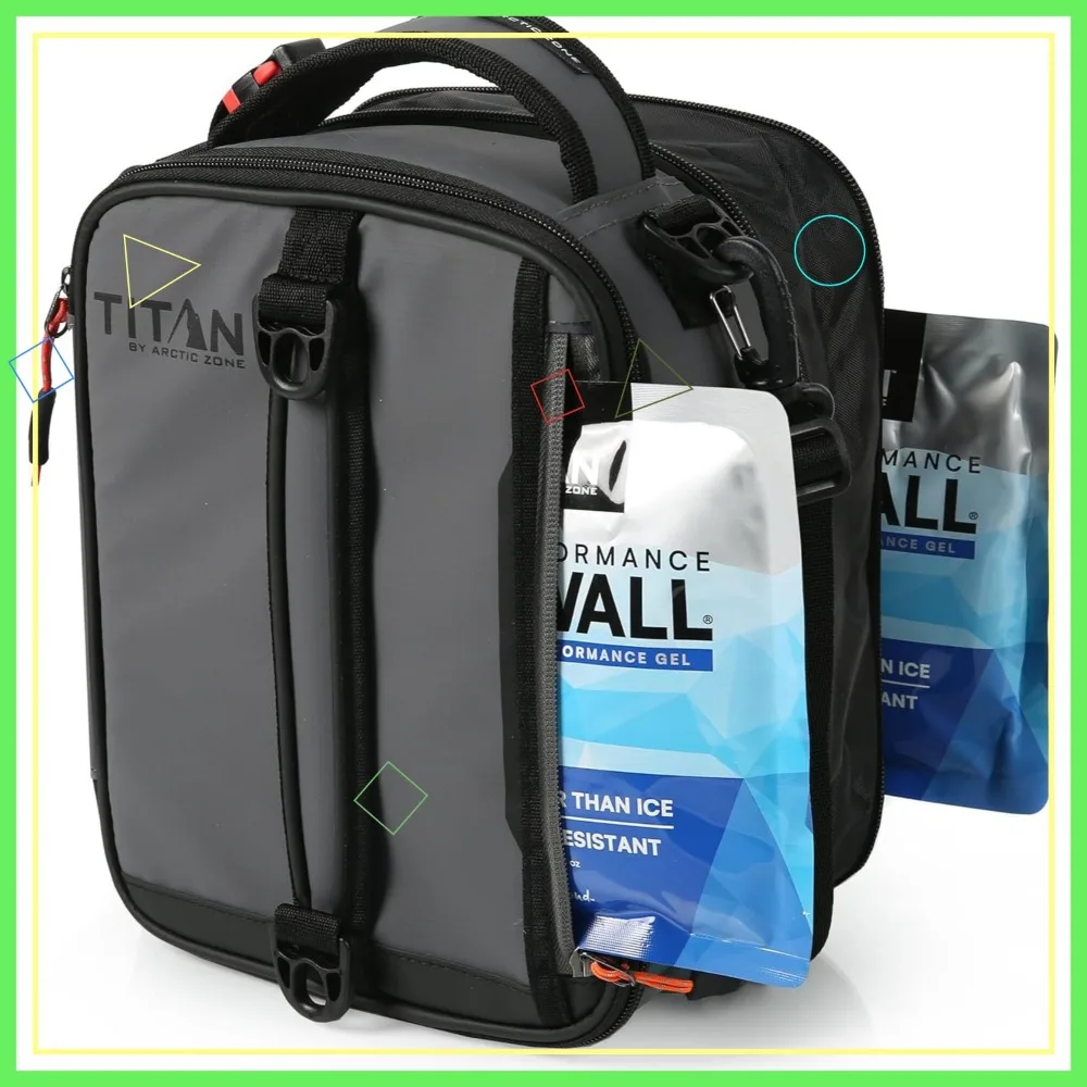 

Insulated Expandable Lunch Bag with Ice Packs - Keeps Food Cold for Hours, Leak-Proof & Versatile