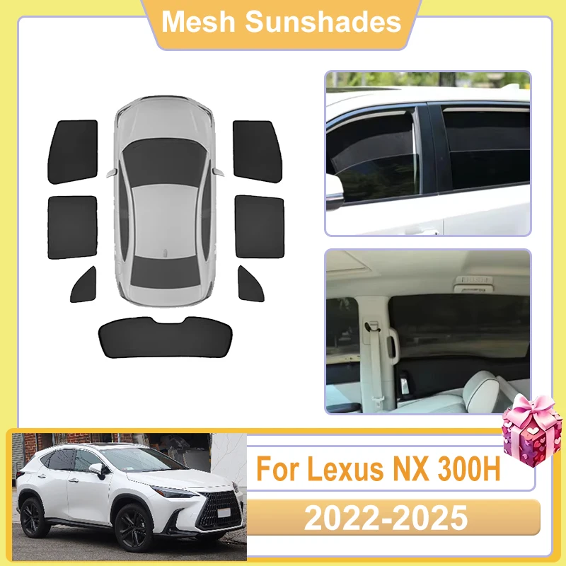 

For Lexus NX 300H Accessories 350H 2022 2023 2024 2025 Car Window Sun Shade Mesh Covers Anti UV Visors Heat Sunshade Baffle Net