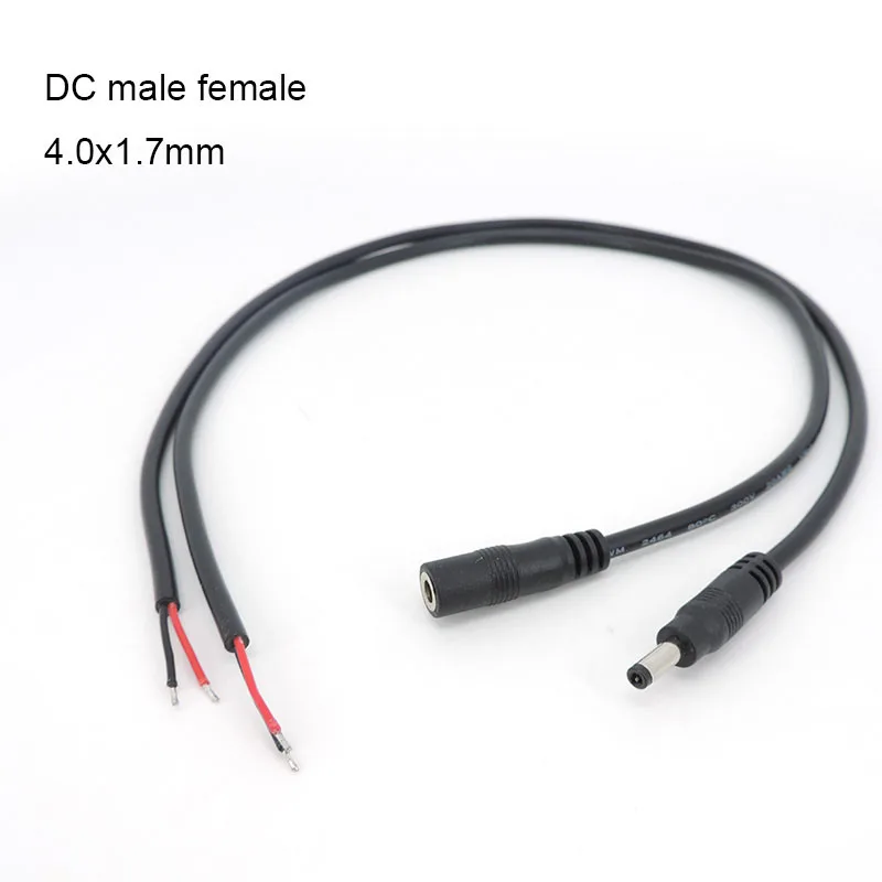 50cm 4.0x1.7mm 2pin DC female Male cable extend cord connector DC Power Plug extension wirediy repair Jack adapter o1