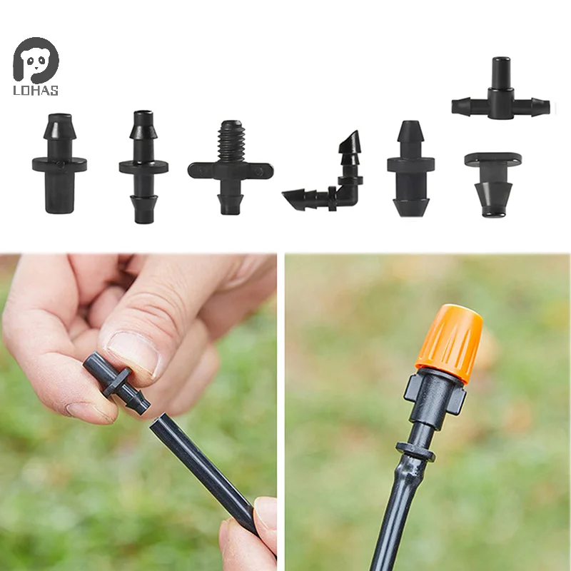 10Pcs 4/7 POM Hose Barb Connector End Cap Plug Automatic Drip Irrigation Connectors For Garden Watering System Water Pipe