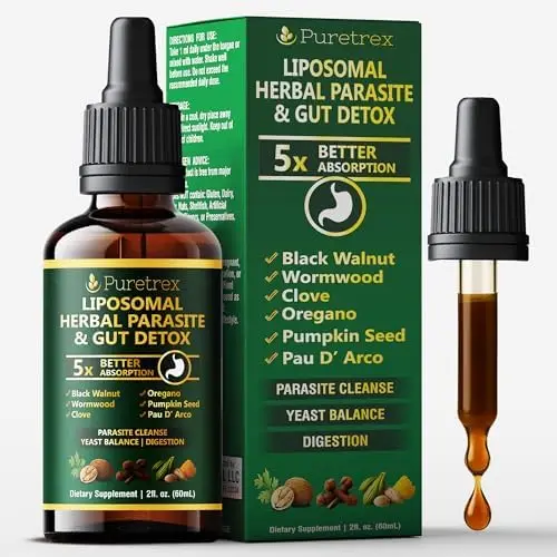 

Liposomal Herbal Parasite & Gut Detox Drops – 5X Absorption, 2 Fl oz