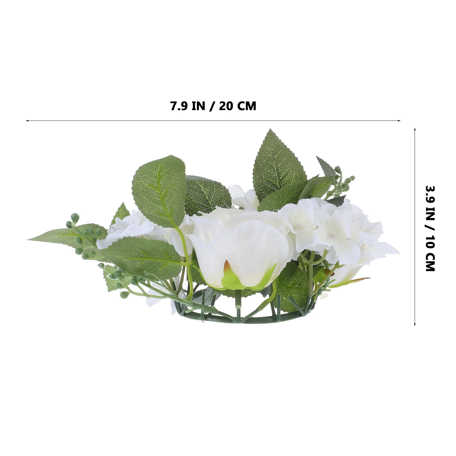 4 قطعة 3.94 ''الأبيض بوكيه ورد صناعي جارلاند خواتم ل عمود الشموع حفل زفاف ديكور للطاولات المنزل الجمالية الأزهار