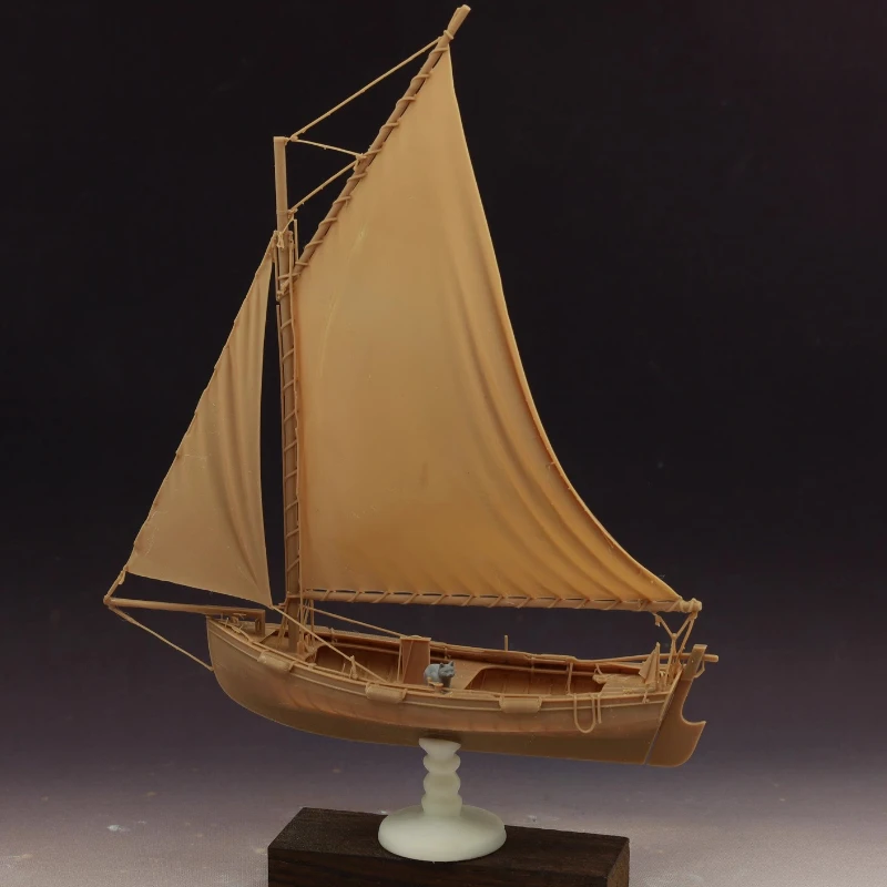 Kit de modelo de barco de pesca de una pieza, costilla completa, con vela y mástil, barco de precisión, modelo de barco ensamblado a mano, escalas múltiples opcionales