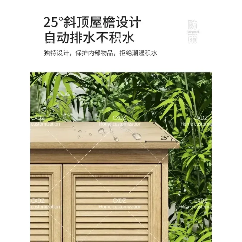 Outdoor Waterproof Sunproof Storage Cabinet Garden Tool Box Farm Utility Locker Balcony Shoe Organizer Weather Resistant