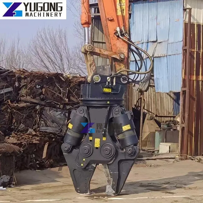 Attachment Car Dismantling Hydraulic Rotating Demolition Shear  Scissors Have Alloy Blades for Cutting Scrap