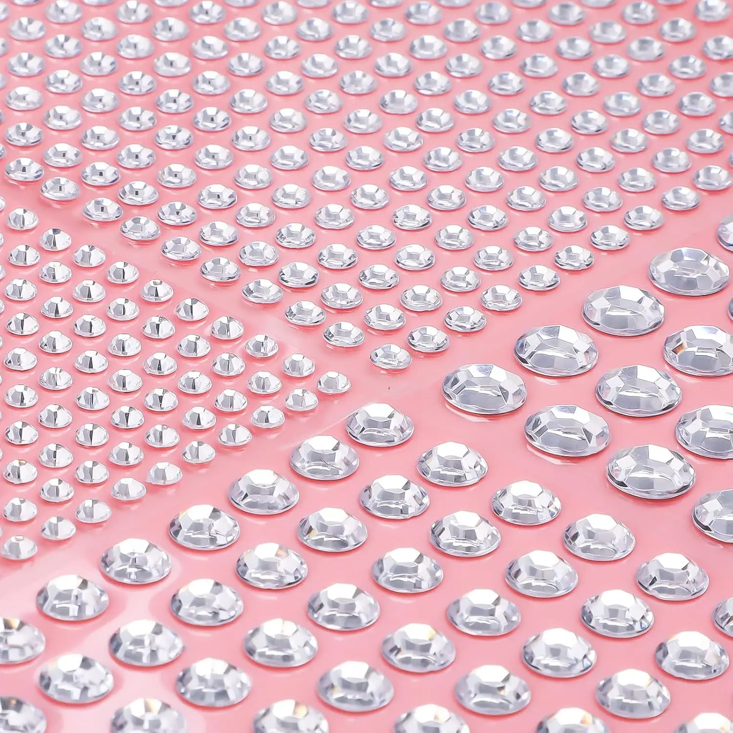 3108 Pcs Rhinestone Stickers, Clear Self Adhesive Gems for Face Hair Makeup, Assorted Sizes Bling Jewel Stickers for Crafts