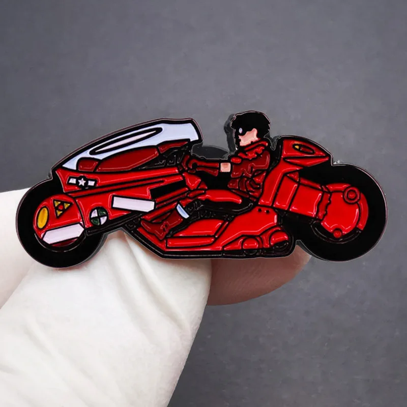 Comic Action Movies Akira Brooch Red Motorcycle Metal Badge Fashion Jewellery Clothes Hat Backpack Accessory Gifts