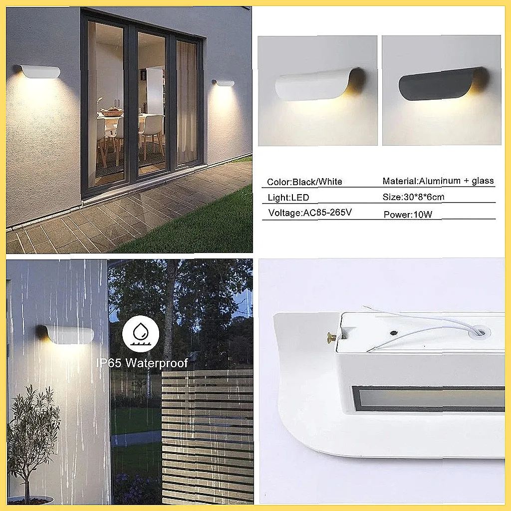 

Chillgio Modern LED Wall Light IP65 Waterproof Indoor Outdoor Aluminum Garden Patio Porch Entrance Decorative Wall Lamp Lighting