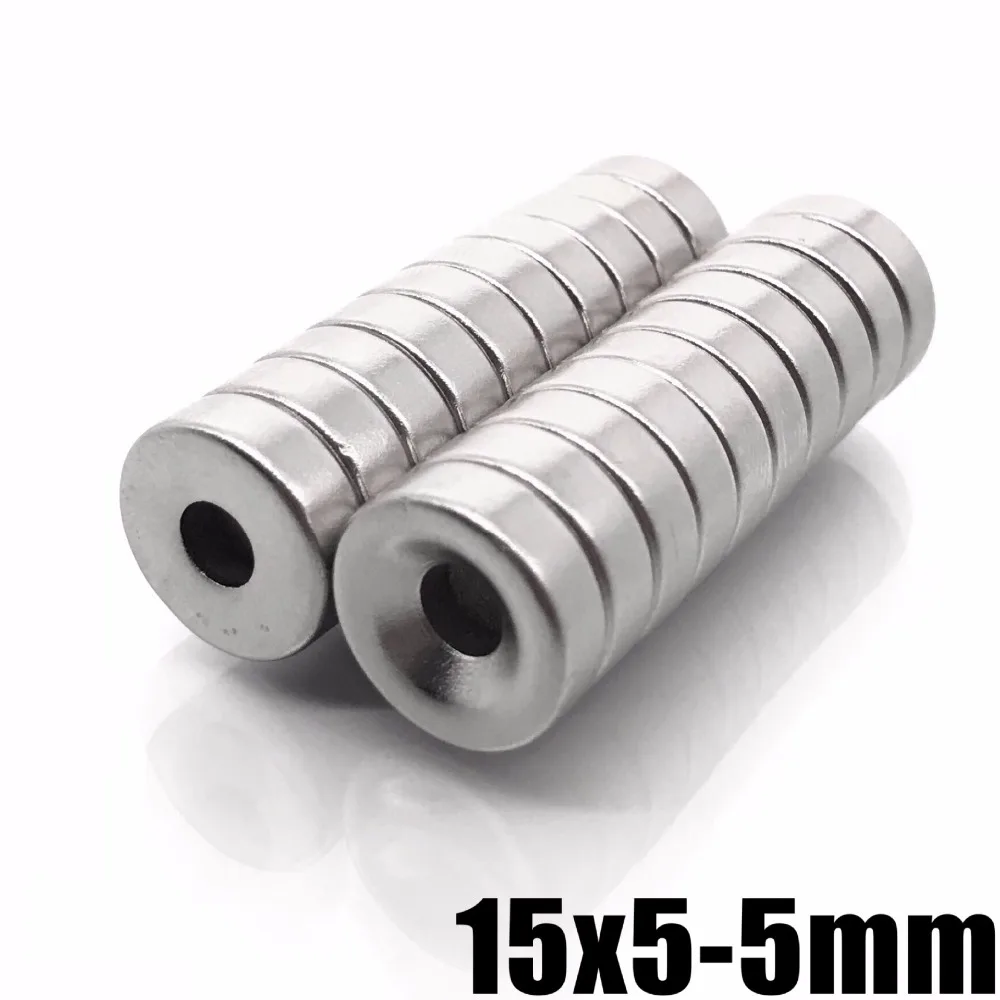 2-50Pcs 15x5-5 Neodymium Magnet 15mm x 5mm - 5mm N35 NdFeB Round Super Powerful Strong Permanent Magnetic imanes 15x5 hole 5