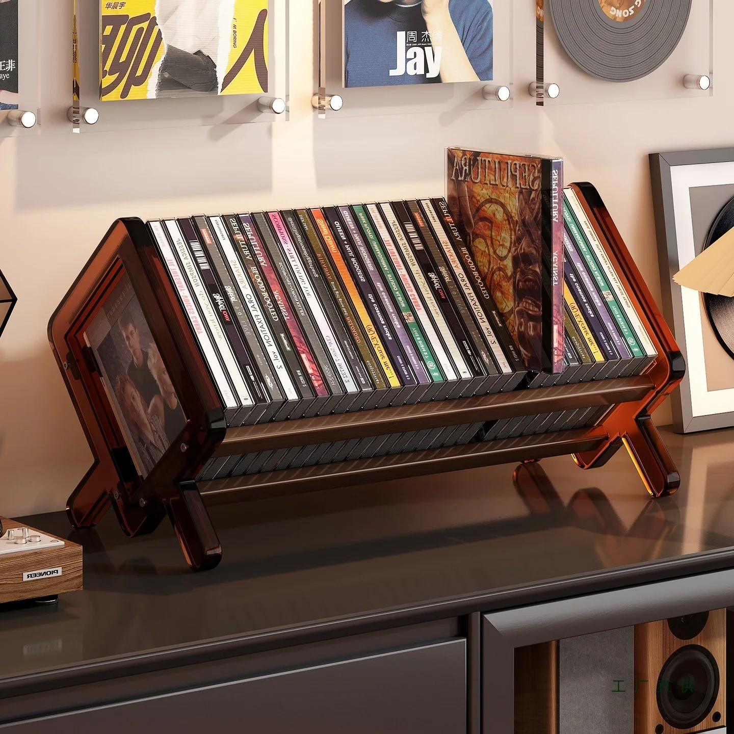 Desktop CD Album Storage Shelf Bookshelf Shelf Simple Desk Small Multifunctional Book Display Shelf