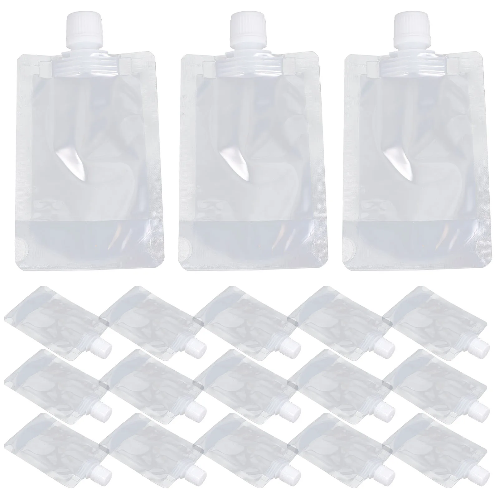 

100 Pcs Self Supporting Nozzle Bag Clear Refillable Drink Alcohol Pouches Travel Liquor Flask Portable Juice Bags Soy Milk Bag