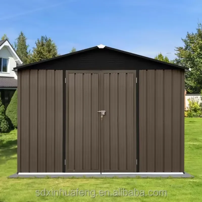 Galvanized Steel Outdoor Storage Box Waterproof Mouse Proof Lockable Durable Garden Shed Easy Assembly Backyard Organizer
