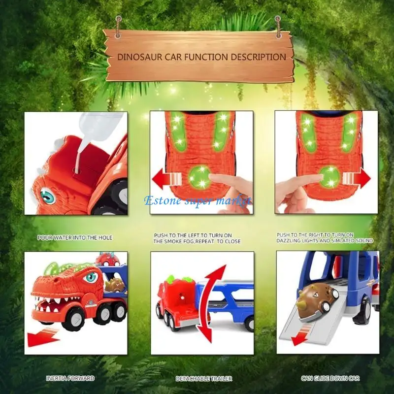 090B Transporte Infantil Caminhão Dinosaur Toy Toy Duas-confeitar