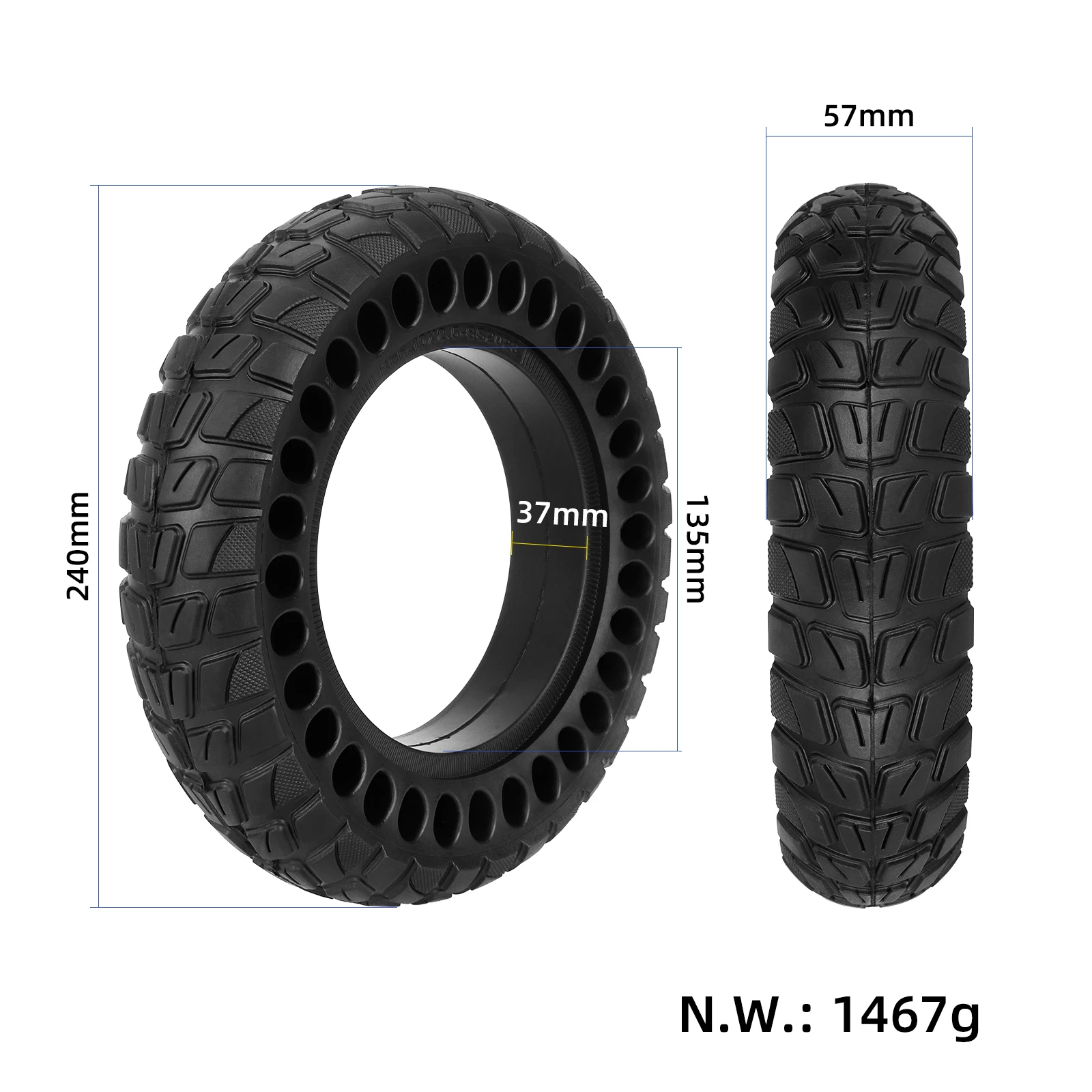 Ulip-neumático sólido para patinete eléctrico, rueda especial de 10 pulgadas de alta velocidad para carretera urbana, 10x2,5