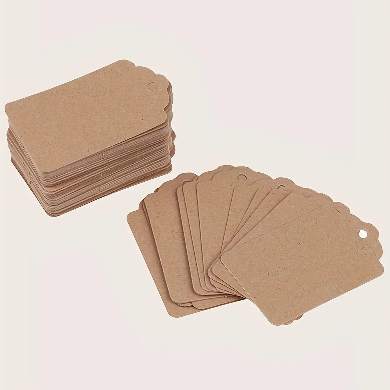 100pcs High Quality Flower Head Rectangle Kraft Paper Marked Blank Number Card Labels Party Gift Craft Cake Price Blank Hang Tag